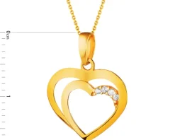 Złota zawieszka z cyrkoniami - serca