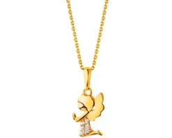 Złota zawieszka z cyrkoniami - aniołek