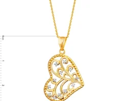 Złota zawieszka z cyrkoniami - serce