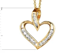 Złota zawieszka z cyrkoniami - serce