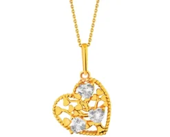 Złota zawieszka z cyrkoniami - serca