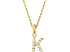 Złota zawieszka z cyrkoniami - litera K