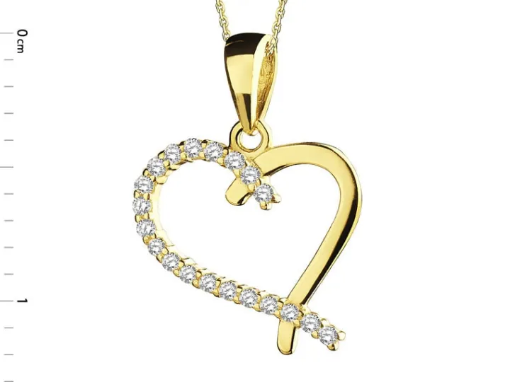 Złota zawieszka z cyrkoniami - serce