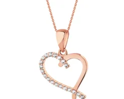 Złota zawieszka z cyrkoniami - serce