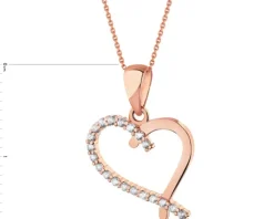 Złota zawieszka z cyrkoniami - serce
