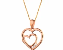 Złota zawieszka z cyrkoniami - serca