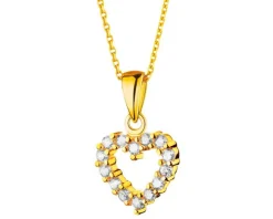 Złota zawieszka z cyrkoniami - serce