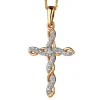 Złota zawieszka z cyrkoniami  - krzyż