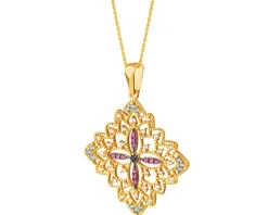 Złota zawieszka z cyrkoniami - rozeta