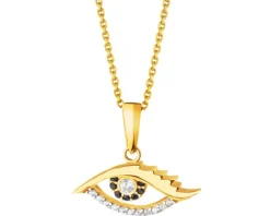 Złota zawieszka z cyrkoniami - oko