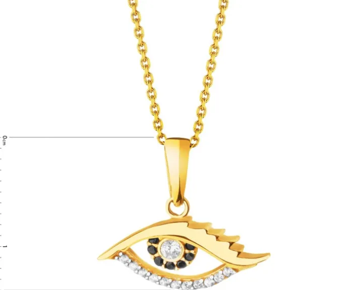 Złota zawieszka z cyrkoniami - oko