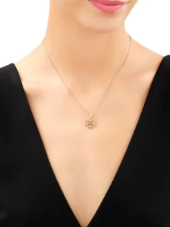 Złota zawieszka z cyrkoniami - rozeta