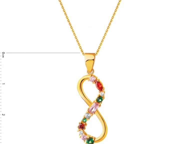 Złota zawieszka z cyrkoniami - nieskończoność