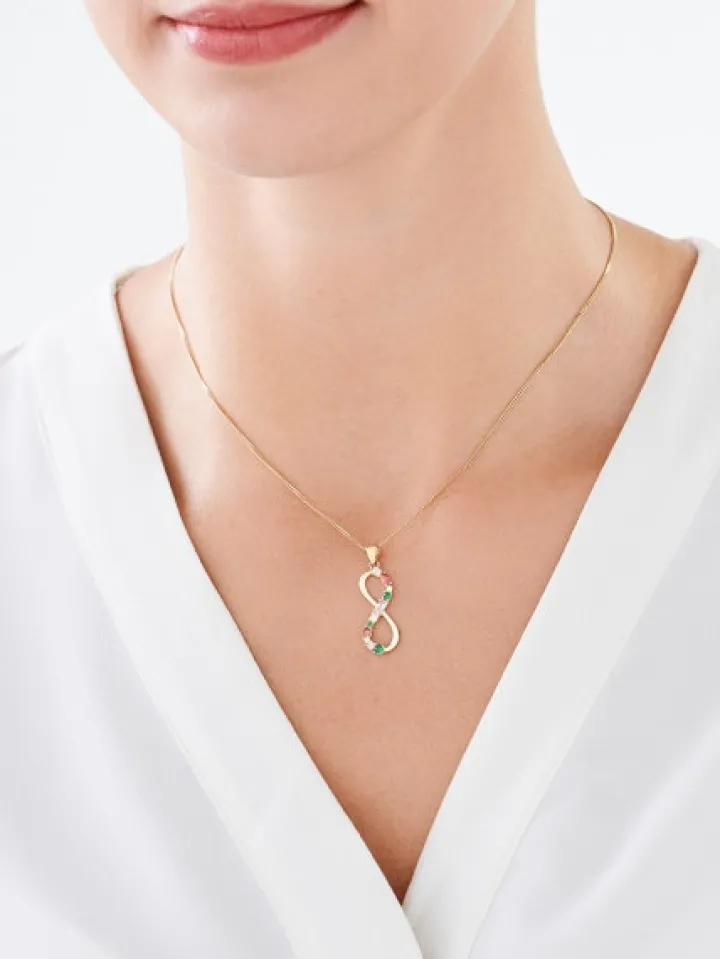 Złota zawieszka z cyrkoniami - nieskończoność