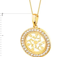 Złota zawieszka z cyrkoniami