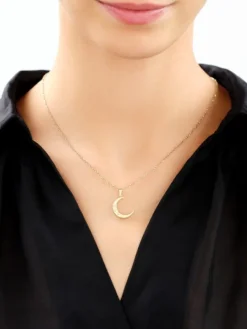 Złota zawieszka z cyrkoniami - Księżyc