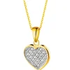 Złota zawieszka z cyrkoniami - serce