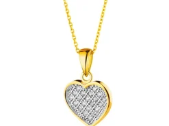 Złota zawieszka z cyrkoniami - serce