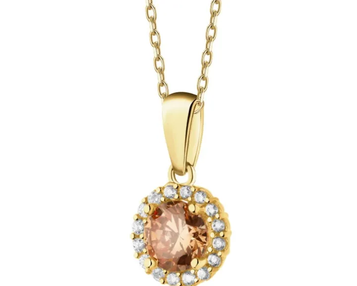 Złota zawieszka z cyrkoniami