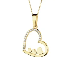 Złota zawieszka z cyrkoniami - serca