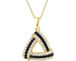 Złota zawieszka z cyrkoniami