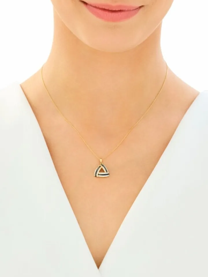 Złota zawieszka z cyrkoniami