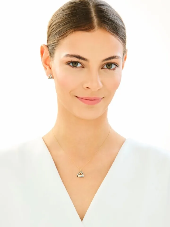 Złota zawieszka z cyrkoniami