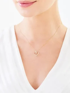 Złota zawieszka z cyrkoniami - Serce