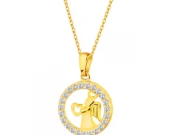 Złota zawieszka z cyrkoniami - aniołek