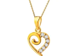 Złota zawieszka z cyrkoniami - serce