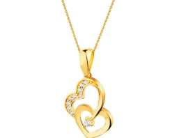 Złota zawieszka z cyrkoniami - Serce