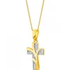 Złota zawieszka z cyrkoniami - Krzyż