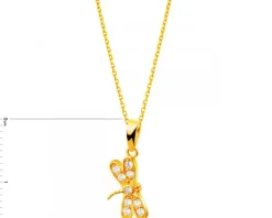 Złota zawieszka z cyrkoniami - ważka