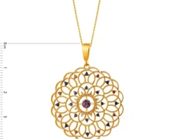 Złota zawieszka z cyrkoniami - rozeta