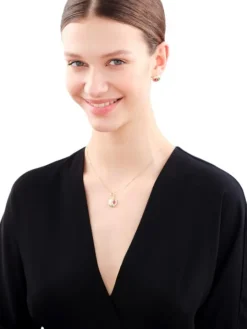 Złota zawieszka z cyrkoniami