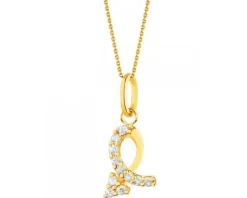 Złota zawieszka z cyrkoniami