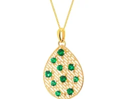 Złota zawieszka z cyrkoniami