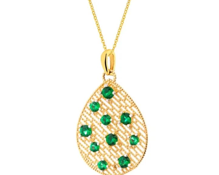 Złota zawieszka z cyrkoniami