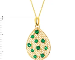 Złota zawieszka z cyrkoniami