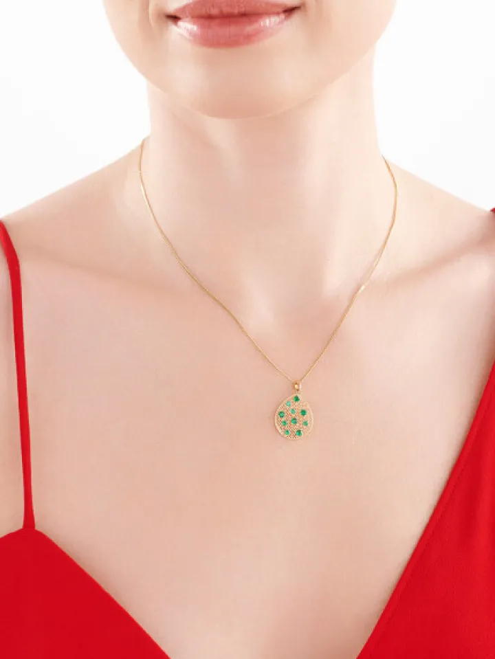 Złota zawieszka z cyrkoniami