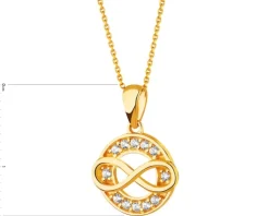 Złota zawieszka z cyrkoniami - nieskończoność