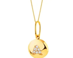 Złota zawieszka z cyrkoniami - litera A