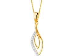 Złota zawieszka z cyrkoniami