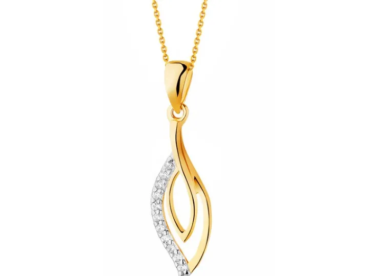 Złota zawieszka z cyrkoniami