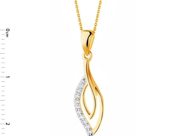 Złota zawieszka z cyrkoniami