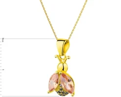 Złota zawieszka z cyrkoniami - biedronka