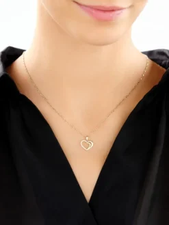 Złota zawieszka z cyrkoniami - serce