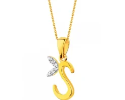 Złota zawieszka z cyrkoniami - litera S