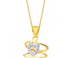 Złota zawieszka z cyrkoniami - serce