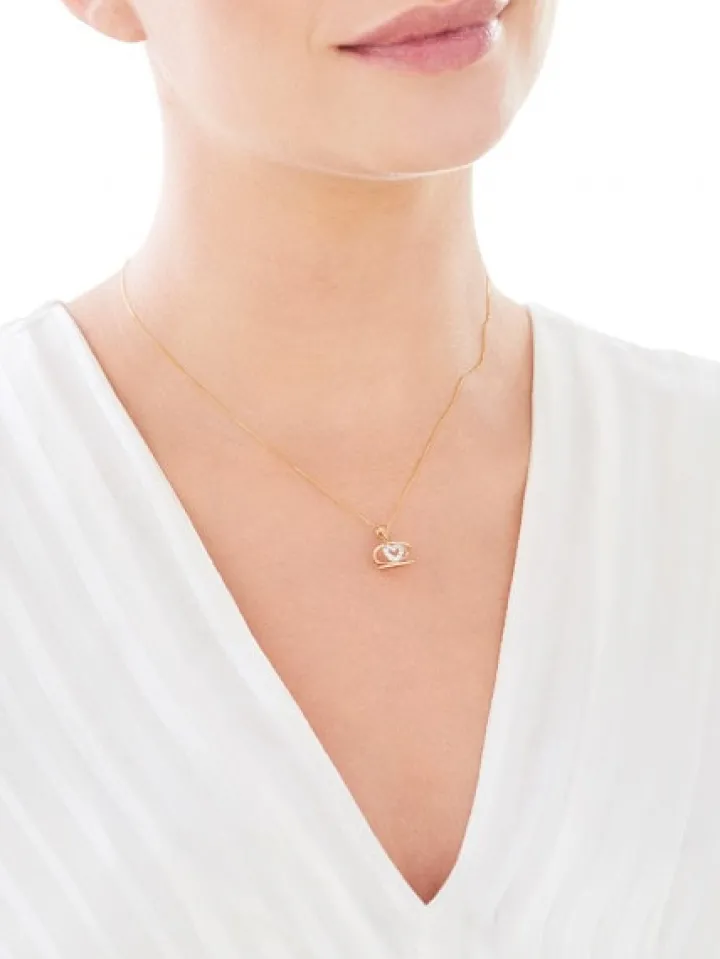 Złota zawieszka z cyrkoniami - serce